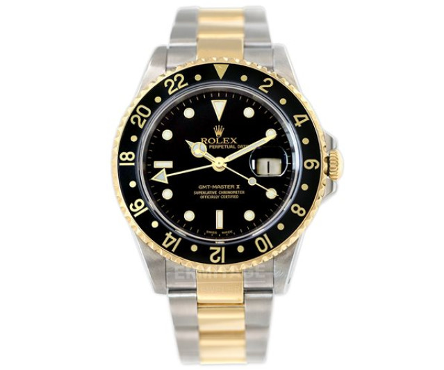 Pre-Owned Rolex GMT-Master II 16713 Gold & Steel Year 2004
